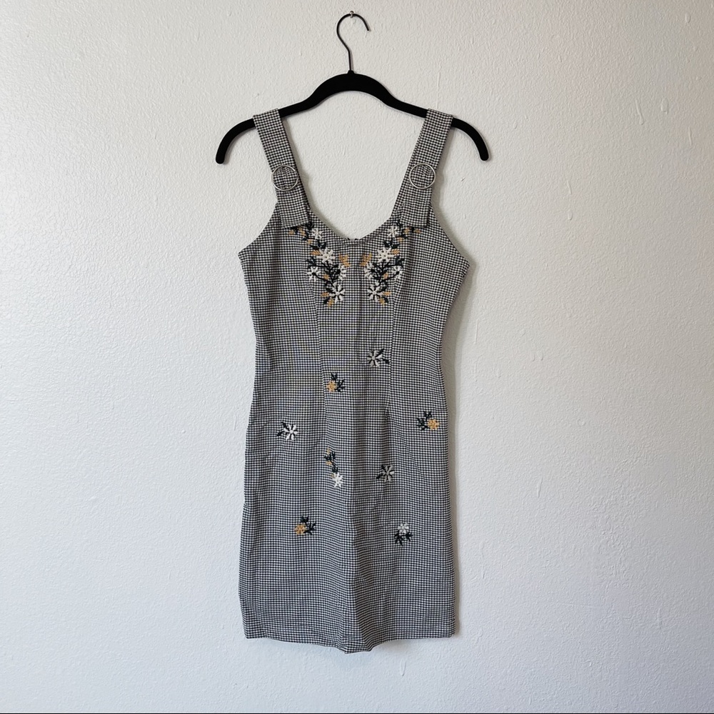 Topshop Flower Embroidered Mini Dress